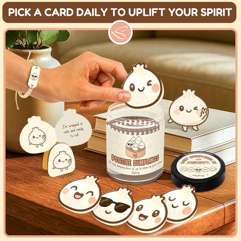 STOFINITY Emotional Support Dumplings Cards - Positive Affirmation Jar with 60 Uplifting Notes, Funny Christmas Gifts for Teen Girls, Women, Teacher, Tween, Birthday Gifts for Teen Girls Trendy Stuff - Image 4